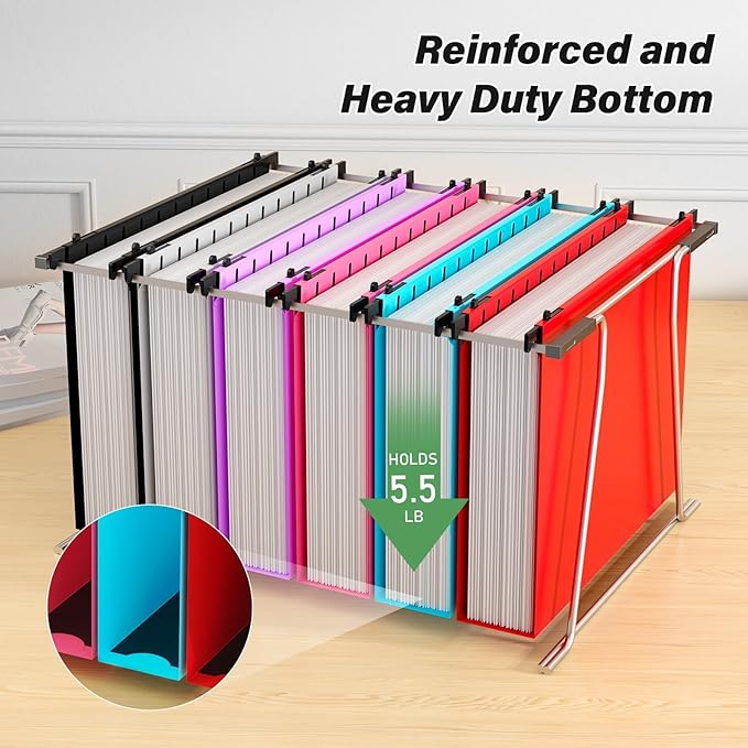 Ansook Hanging File Folder Letter Size Extra Capacity,Heavy Duty 2" Expansion Plastic File Folders Hanging with Tabs,6 Pack Reinforced Hanging File Organizer,File Cabinet Folders for Office Bulk Files