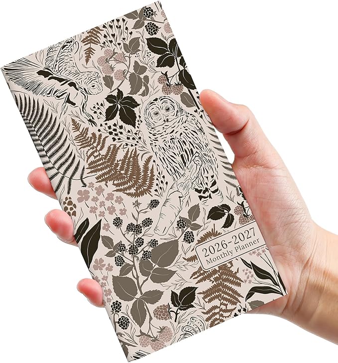 Pocket Calendar 2026-2027 for Purse, Two Year Monthly Planner Pocket Size 6.5" x 3.5", Jan 2026 - Dec 2027 Monthly Planner Small Calendar for School, Work and Home - Magical Forest