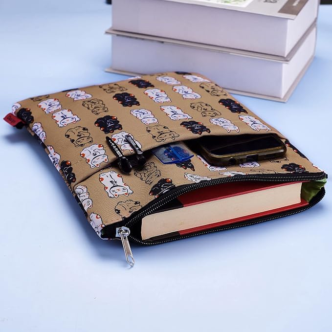 Book Sleeve for Book Lovers, Bookish Book Protector, Book Covers for Paperbacks, Washable Fabric, Book Sleeves with Zipper, Medium 11 Inch X 8.7 Inch