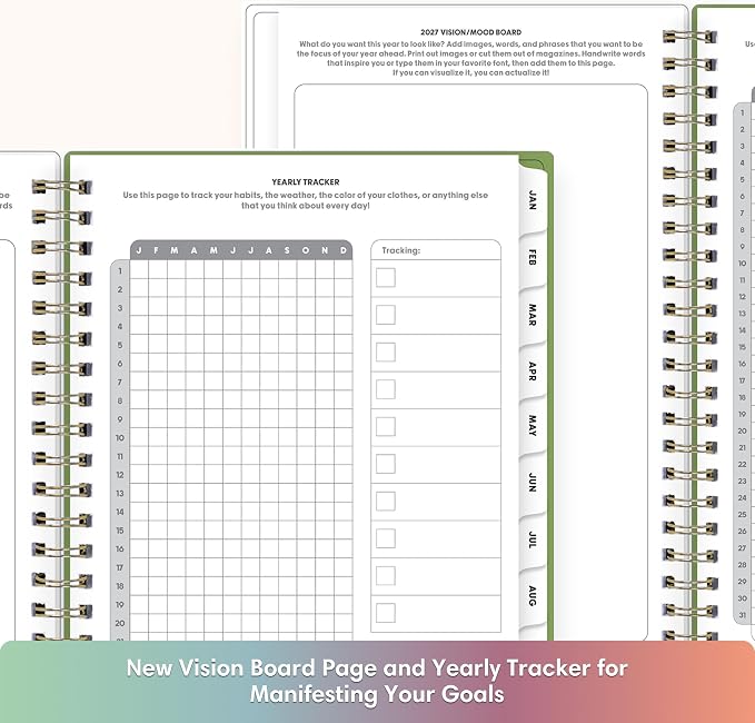 Blue Sky Gen Z 2027 Weekly and Monthly Planner Calendar, January 2027 - December 2027, 5" x 8", Flexible Interchangeable Cover, Durable Twin Wire Binding, Laminated Tabs, Storage Pocket, Monica
