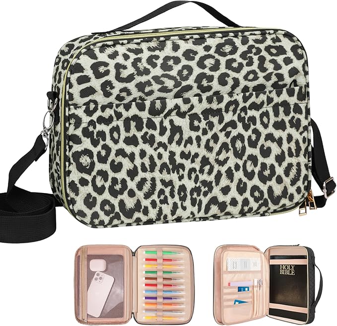 Dofilachy Bible Covers for Women - Stylish Bible Case with Durable Handle - Bible Carrying Case for Girls, Boys & Kids with Metal Zipper