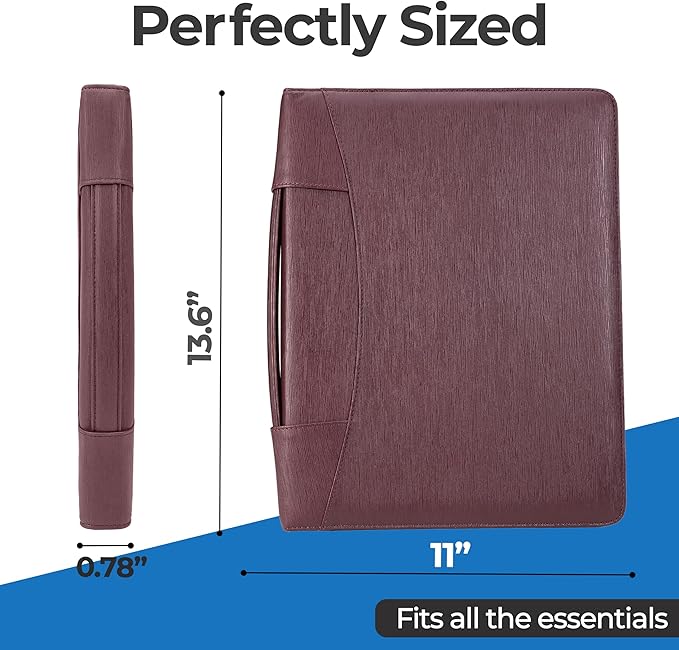 Case-it Supreme PADFOLIO Case-it Zippered Business Meeting Padfolio Tablet Case | Professional Portfolio with Letter Size Writing Pad – PAD-62-OXB