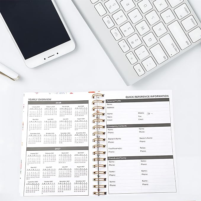 2026 Planner, Weekly & Monthly Academic Plan with Daily To-Do Lists, Hardcover for School & Office, Thick Paper Calendar Jan-Dec 2026 Perfect for Office planning & Students Records (Orange)