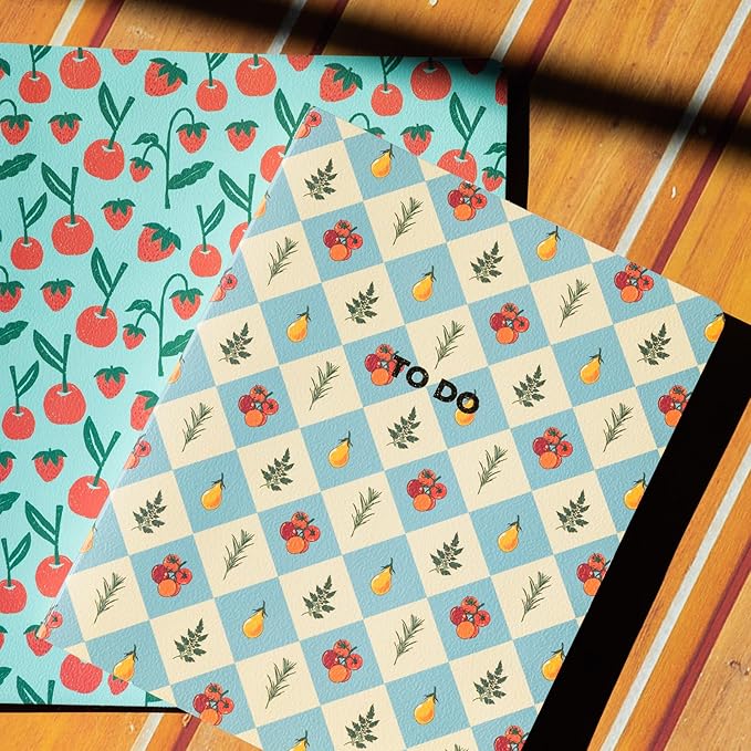 ban.do Undated Weekly Planner, Concealed Spiral Notebook with Stickers, To-Do Lists, Guided Wellness Journal, Daily Organizer for School or Office (Cherries and Strawberries Teal)