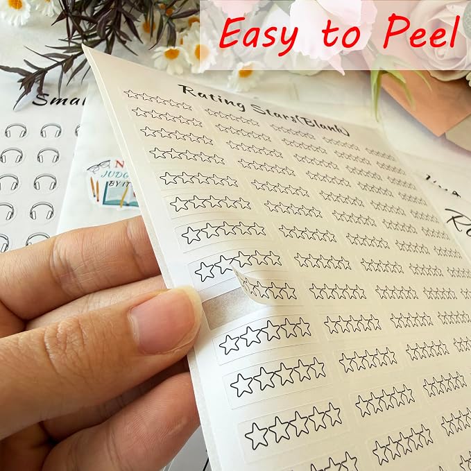 8 Sheets 6x8 Inch Reading Journal Tracker Stickers Bookmark Tracker Sticker | Reading Progress Stickers for Book Lovers Bookish Bookworms Student Gift