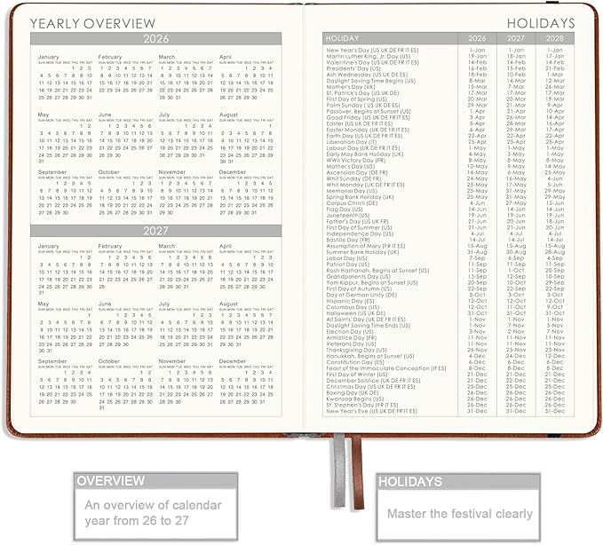 2026-2027 Planner - Planner 2026-2027 Weekly and Monthly with Stickers, JUL. 2026 - JUN. 2027, 5.75" X 8.25", Academic Calendar Planning with Premium Paper, Pen Holder, Inner Pocket and 44 Notes Pages