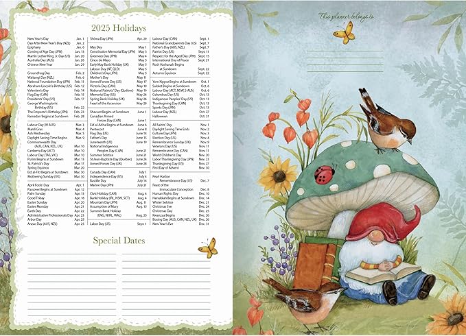 LANG Gnome Sweet Gnome 2025 Monthly Pocket Planner (25991003191)