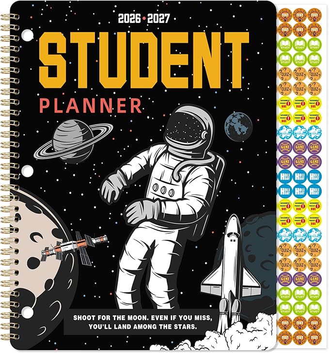 Student Planner 2026-2027 - Student Planner for Academic Year 2026-2027, July 2026 - June 2027, 11'' x 8.5'', Weekly & Monthly Pages with Holidays, Tabs, Stickers, Ruler, Pocket