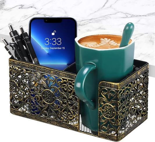 Desk Organizer Clip on Desk Cup Holder Pencil Holder for Desk Storage Beverages Phone Holder Desk Organizer and Accessories Office School Home