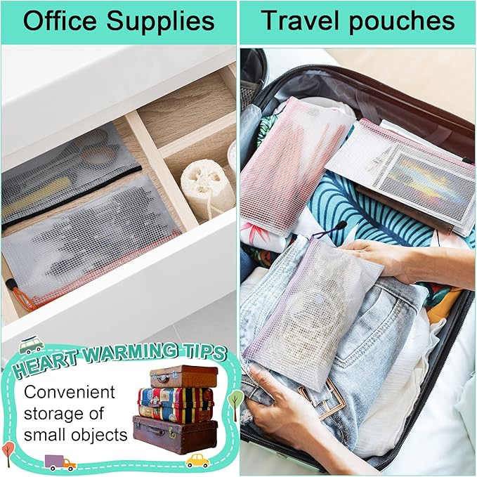 Harloon 150 Pack Pencil Pouch Bulk Gifts Back to School Mesh Zipper Pencil Cases 9.5 x 4.5 Inch Small Clear Holder Storage Multipurpose Cosmetics Toiletry Bags for Office Bill Travel(10 Colors)