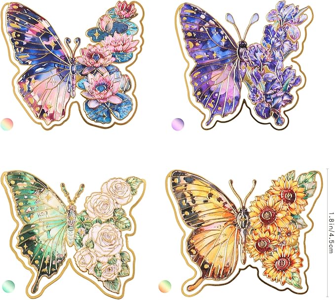 4 Pieces Metal Butterfly Bookmarks, Golden Clips Bookmark Oil Painting Theme Book Mark Bookmarks for Book Lovers Women Writers Readers Children Teens
