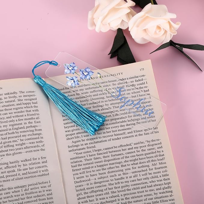 Personalized Bookmarks for Women Book Lover Birth Flower Birthday Customized Gifts for Reading Her Daughter Friends (Acrylic #4)