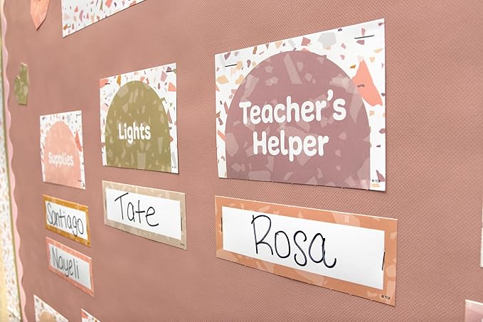 Teacher Created Resources Terrazzo Tones Classroom Jobs Mini Bulletin Board (TCR7209)