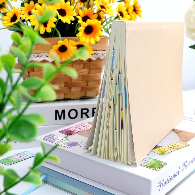96Pack Magnetic Bookmarks Christian Bookmarks Bulk Bible Bookmark for Reading Women Men Kids Teacher Book Lovers Gifts, Religious Magnet Bookmark Clips Inspirational Personalized Book Marks (Flower)