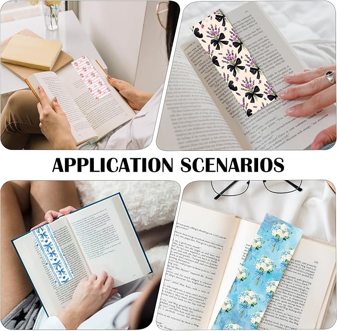 AFRTIEE Valentine Bookmark for Kids, 120 Pcs Pink Coquettte Bows Strawberry Paper Bulk Bookmark for Book Lovers, Dark Romance Book Club Paper Bookmarks Reading Accessories Gift for Women Teacher