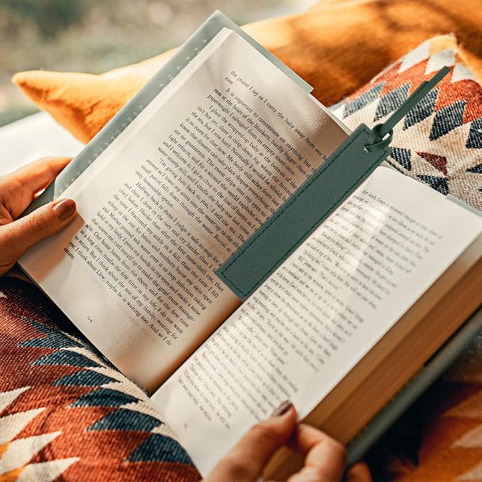 2 Pcs Leather Bookmark, Bookmarks with Leather Rope, Page Markers Reading Presents for Women Men, Book Accessories for Reading Lovers, for School Office Home Supplies