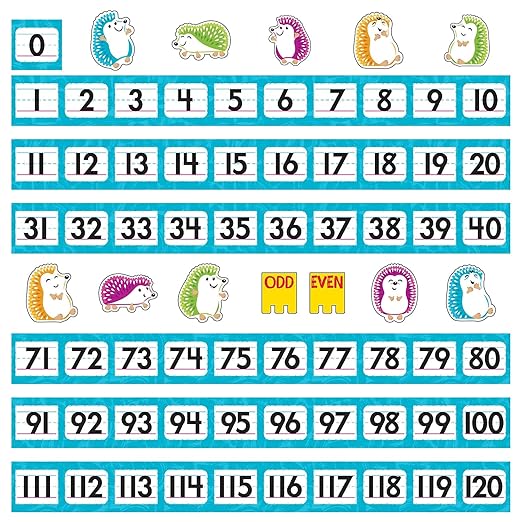 TREND Color Harmony Number Line 0-120 Bulletin Board Set