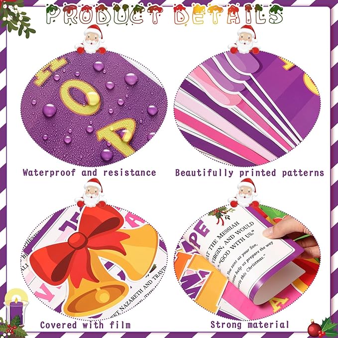Christmas Advent Bulletin Board Christmas Nativity Religious Bulletin Board Set Xmas Jesus DIY Candle Peace Love Joy Hope Cutouts for Xmas Holiday School Classroom Party Decor