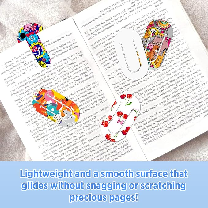 50 Pack Sublimation Bookmark Blank Heat Transfer PET Plastic Paper Clips, Bulk DIY Bookmarks for Book Lovers, Office, School Supplies, Teacher Gifts & Document Organizing