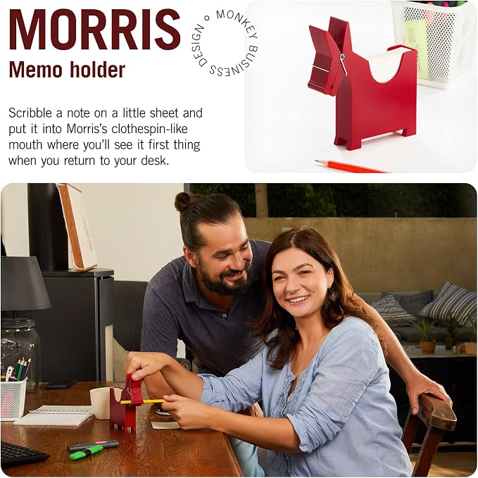 Monkey Business Morris – Rot (2 Stück) Sticky Note Dispenser, Red-2 Pack, 2 Count