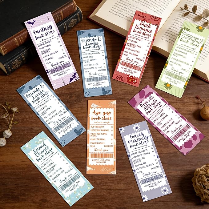 Wxiben Funny Ticket Bookmarks Gifts - 100 Pcs Colourful Book Club Paper Bookmarks Reading Tracker Book Marks Page Marker Clip Gift for Women Book Lovers Office Teachers Bookish Reading Accessory
