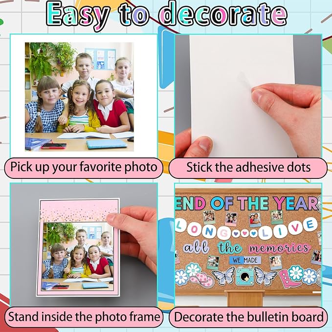 Gueevin 81 Pcs End of Year Bulletin Board Singer Graduation Bulletin Board Set Picture Frames Decorations Classroom Decorations Singer Letter Cutouts for Back to School Supplies Photo Props