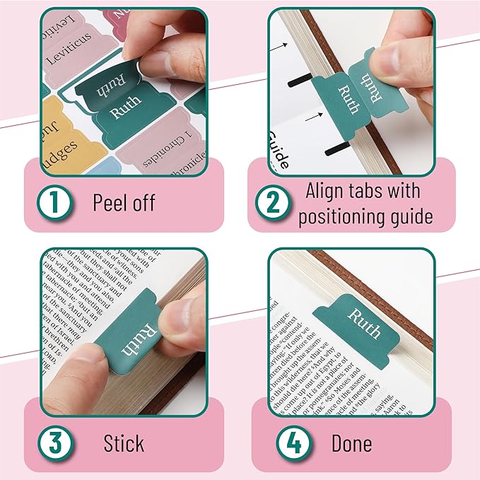 Mr. Pen- Bible Tabs, 75 Tabs, Serene Spring, Laminated Bible Tabs for Women and Men, Bible Tabs for Study Bible, Bible Index Tabs, Bible Book Tabs, Bible Labels Tabs, Mr Pen Bible Tabs