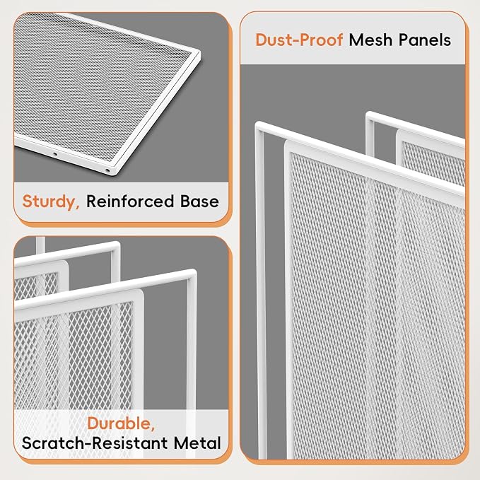 Desk File Organizer, 11 Section Vertical Metal File Organizer for Desk, Desktop File Organizer Stand, Paper Folder Organizer for Office Home Classroom Storage (White, 11 Section)