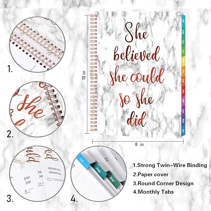 2026-2027 Planner - 2026-2027 Planner Weekly and Monthly, July 2026-June 2027, Academic Planners 8.5''x11'', Large Daily Blocks to Write, Weekly Monthly with Colorful Tabs, Inner Pocket