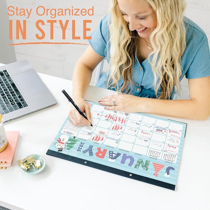Hadley Designs Large Teacher Desk Calendar 2026-2027 - Desktop Calendar 2026, 18-Month Desk Calendars for Home, Office & Classroom, Cute Classroom Must Haves, Teacher Appreciation Gifts