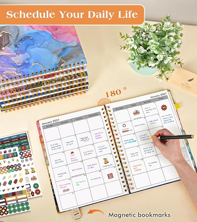 Academic Planner 2026-2027, Hardcover Weekly and Monthly Calendar Planner from July 2026 - June 2027, 8.5" x 11" A4 Large Daily Agenda with Tabs, College School Organizer for Student Teacher, Autumn Woods