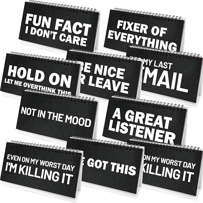 Fancy Land Funny Office Desk Accessories Novelty Desk Signs 30 Flip Over Messages Desktop Decor Gifts for Coworker Colleague Staff Supplies