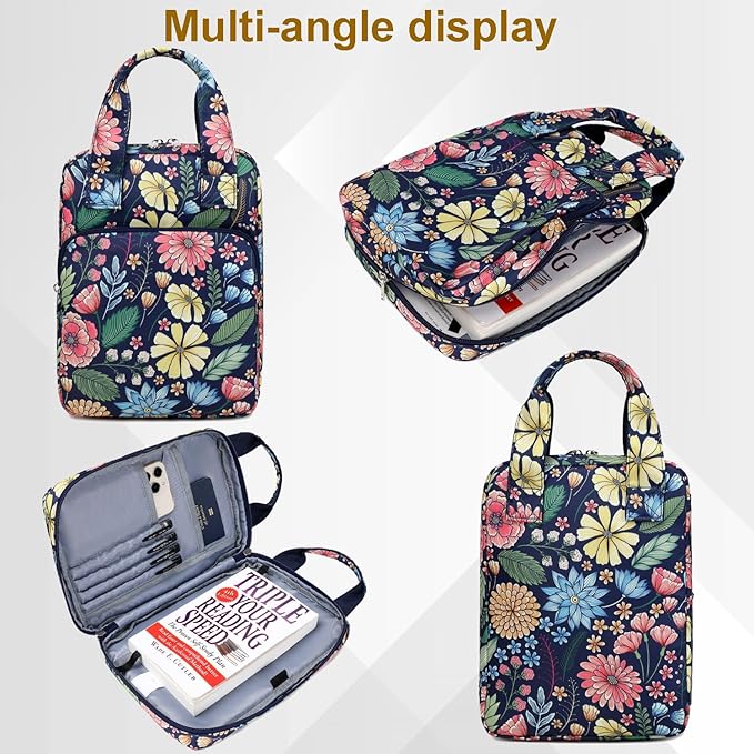 DSIUE Bible Cover Case for Women, Floral Bible Cover with Handle, Bible Carrying Case for Women, Bible Book Cover Gifts