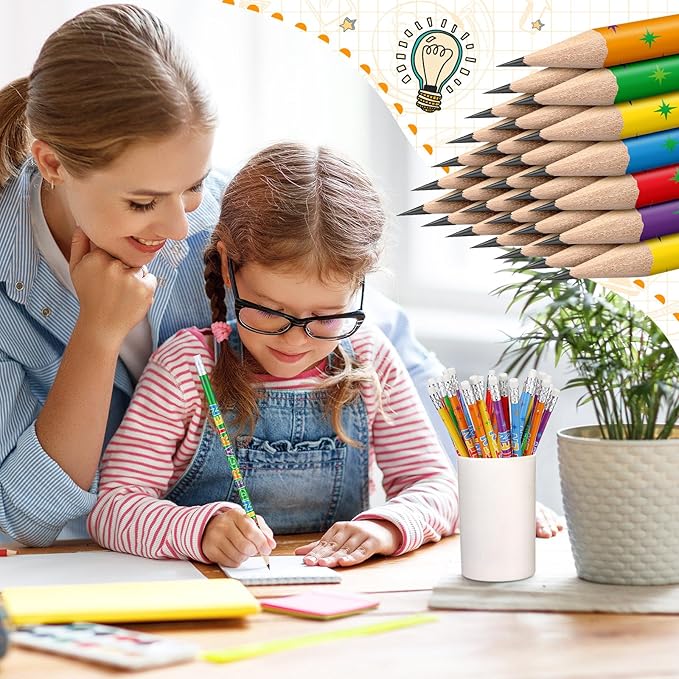 AmazingSpark 24 Pack Kindergarten Pencils for Kids Cute Pencils and Erasers for Back to School Supplies List for I'm Going to Kindergarten Spring Semester Year 2026 First Day of Classroom Reward Gift