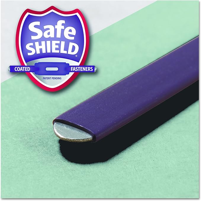 Smead Pressboard Fastener File Folder with SafeSHIELD Fasteners, 2 Fasteners, 2/5-Cut Tab Right of Center Position, 2" Expansion, Guide Height, Letter Size, Gray/Green, 25 per Box (14982)