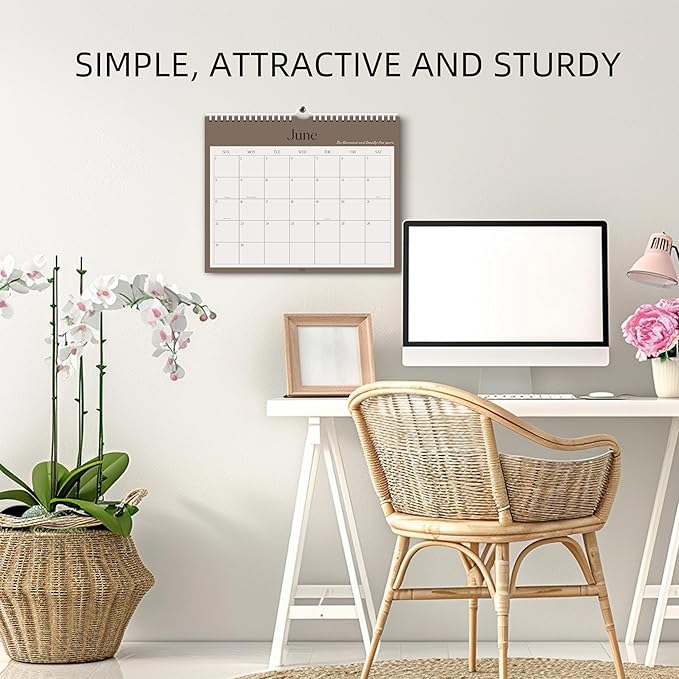 Aesthetic Wall Calendar 2026, 12 Monthly Horizontal Calendar January 2026 to December 2026, 14.5" x 11.5" Modern Wall Hanging Calendar for School, Home, Office for Monthly Organizing & Planning