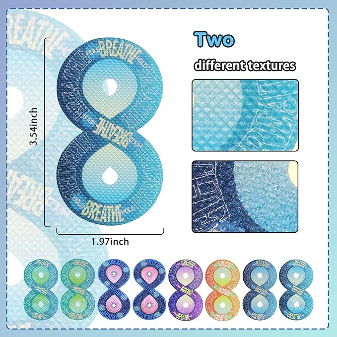 Calm Strips for Anxiety Sensory Stickers Anti Stress Tactile Textured Stickers Combined with Breathing Exercise for Fidget Strips Suitable for Students and Adults (40 PC)
