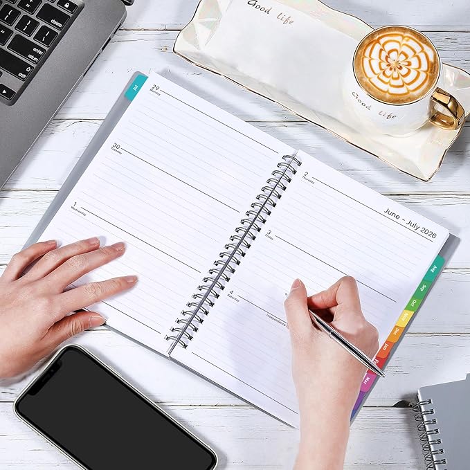 Planner 2026-2027 - JUL 2026 - JUN 2027, 2026-2027 Calendar Planner, Weekly and Monthly Planner, 6.25" × 8.3", Tabs, Inner Pocket, Strong Twin-Wire Binding, Improving Your Time Management Skill