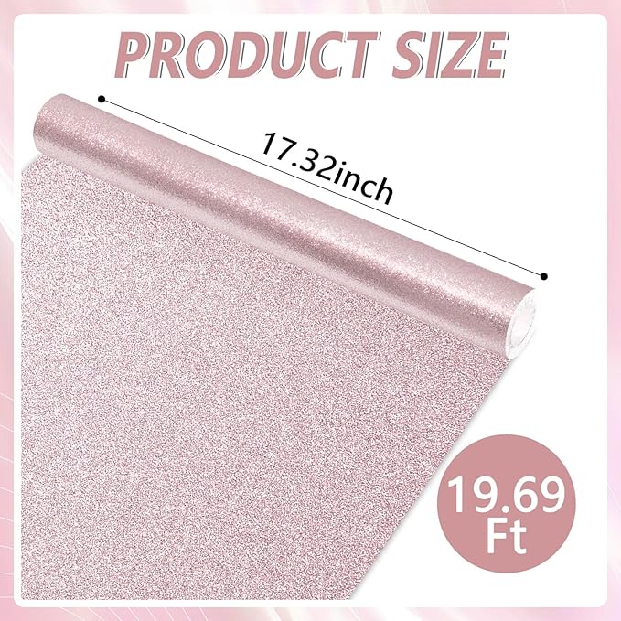 Qyeahkj 17in x 20ft Glitter Bulletin Board Paper Roll Bulletin Board Background Paper Fade Resistant Classroom Decoration Poster Art Craft Home Wall Education Decor Supplies Pink