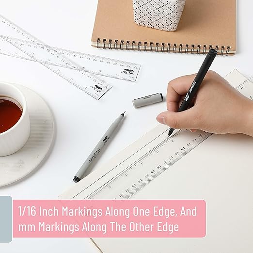 Mr. Pen- Bulk Plastic Rulers, 12 Inch, 24 Pack, Easy-to-Read Markings, Scratch-Resistant Design, Durable Clear Ruler for Crafting Office & School, School Supplies, Transparent Bulk Rulers