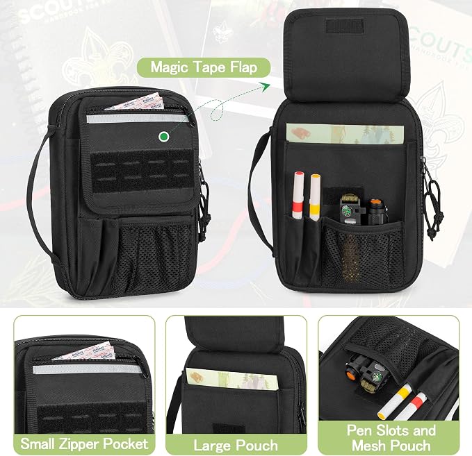 Damero Handbook Cover Compatible with BoyScouts Handbook, Book Sleeve Protector for BoyScouts Manuals