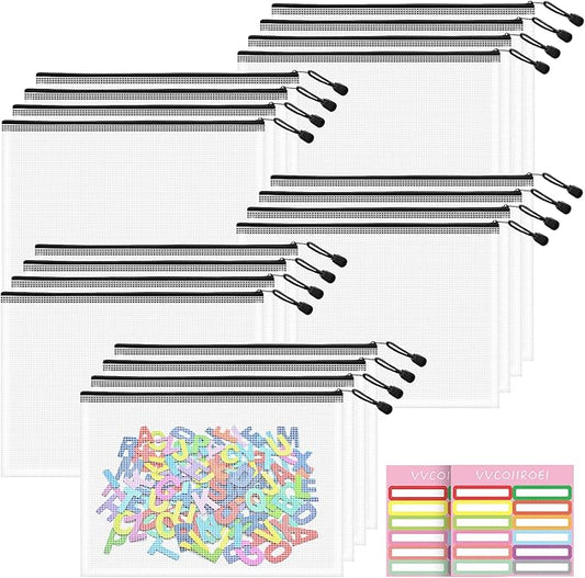 20pcs Mesh Zipper Pouch, A4 Zipper Bags for Organizing, Mesh Zipper Bag, File Organizer Pouches, Storage Pouch, Mesh Zipper Pouches for Organizing, School Office Supplies