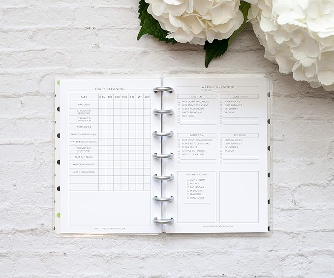 BetterNote Cleaning Plan Refill for Disc Notebook, Daily and Weekly Lists, 6 Month Supply, Fits Happy Planner, Levenger Circa, Staples Arc, TUL (7-Disc, 4.6”x7”)