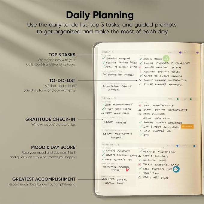 Dated, 2026 Planner, 5.8” x 8.3” - The #1 Productivity Planner to Achieve Your 2026 Goals - Planner 2026-2027 by PRODUCTIVITY STORE (A5, GREY)