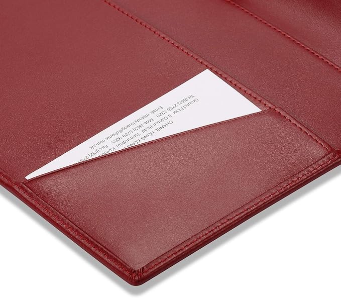 Leather Junior Padfolio for Men & Women with Pen Loop, Italian Calfskin, Business Portfolio Notebook Folder (Bordeaux)