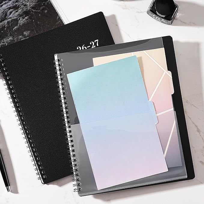 Planner 2026-2027 - July 2026 - June 2027 Calendar, 2026-2027 Planner Weekly and Monthly with Printed Tabs, 8" x 10", Flexible Cover, Twin-Wire Binding, Perfect Oganizer - Black