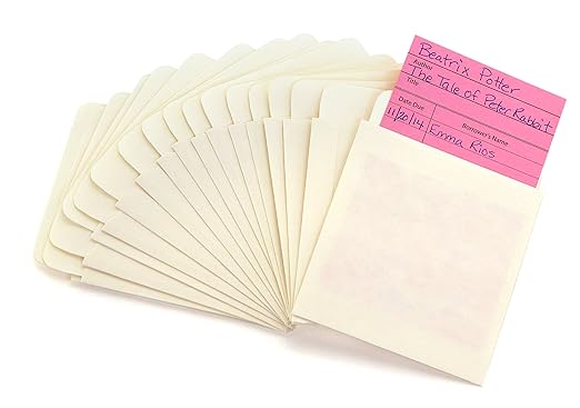 Hygloss Products Manila Library Pockets – Non-Adhesive Pocket Envelopes Made in the USA – 4.5 x 3.5 Inches, 40 Pack