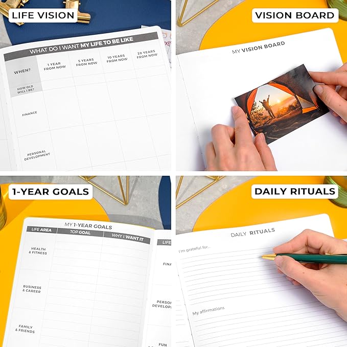 Clever Fox Planner Daily PRO - 8.5 x 11" A4 Size Daily Life Planner and Gratitude Journal to Increase Productivity, Time Management and Hit Your Goals - Undated - Lasts 3 Months (Amber Yellow)