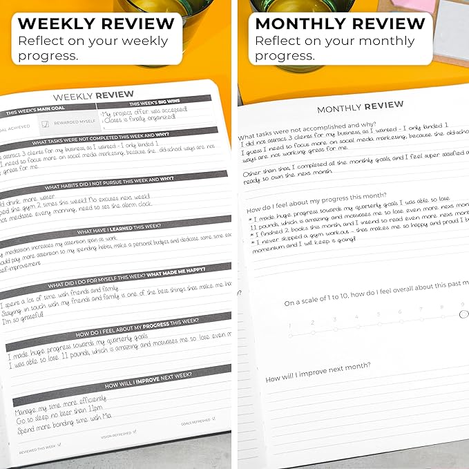 Clever Fox Planner Daily PRO - 8.5 x 11" A4 Size Daily Life Planner and Gratitude Journal to Increase Productivity, Time Management and Hit Your Goals - Undated - Lasts 3 Months (Black)