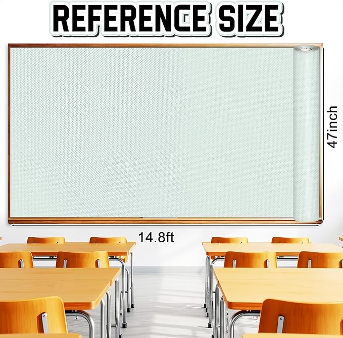 Inkspire Mint Green Bulletin Board Paper Roll,14.8FTx47IN Large Reusable Waterproof Erasable Classroom Wall Background Backdrop Paper,Fade-Resistant Fabric Wrapping School Decors Teacher Supplies